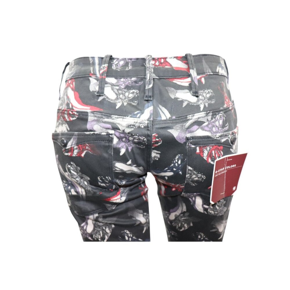 G-STAR RAW colorful FISH printed SKINNY Slim Fit Jeans Size 26 X 32